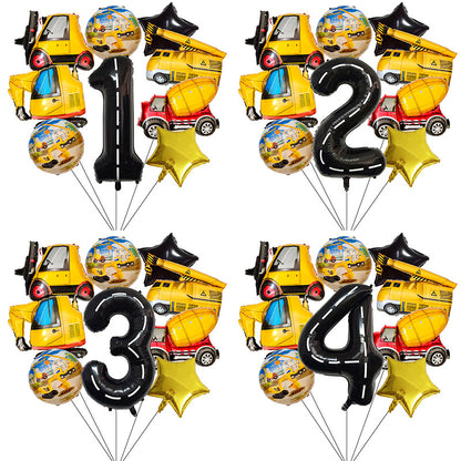 Construction Vehicle Foil Balloon Set 40 Inch Engineering Theme 3