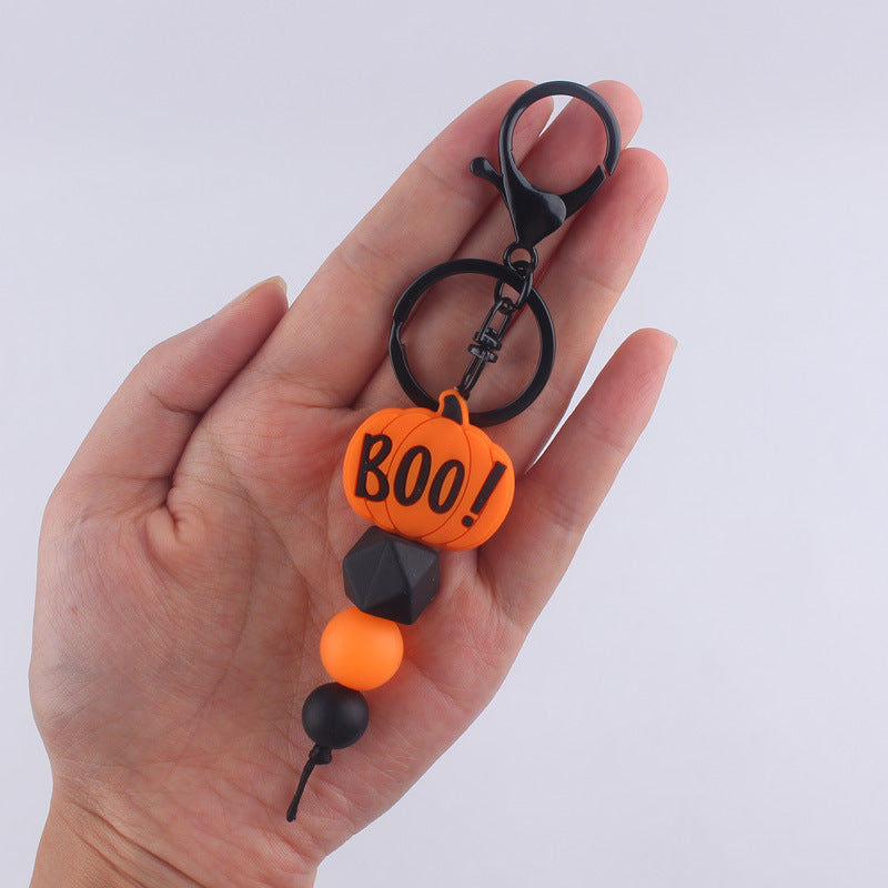 Halloween Themed Silicone Bead Keychain Assortment Charm Set 4