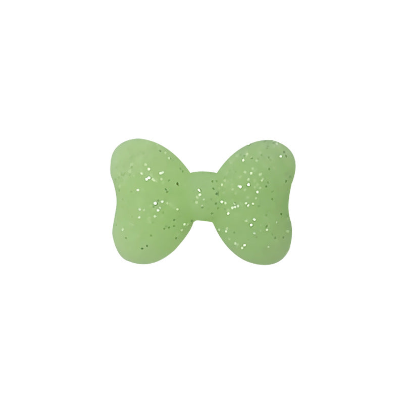 20Pcs Silicone Focal Beads Bow Cross Solid Luminous Design 10