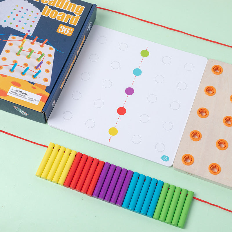 Wooden Montessori Threading Board Toys for Toddlers 5