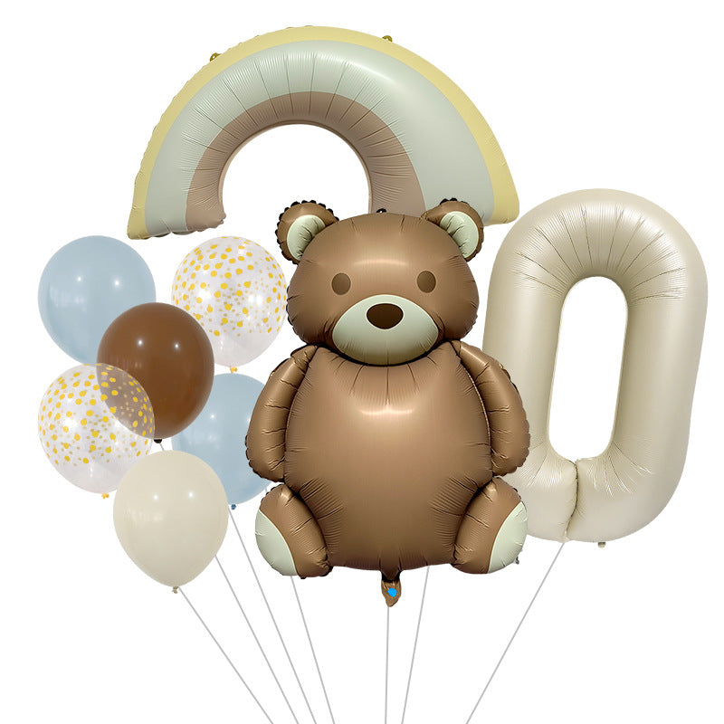 Teddy Bear Foil Balloon Set Birthday Party Decoration 20x15cm 12