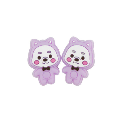 Silicone Focal Beads Colorful Little Bear Front Facing 7