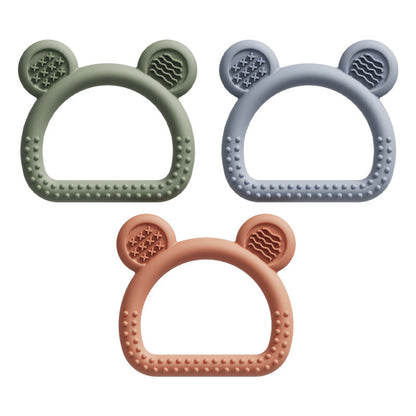 Bear Head Silicone Teething Toy Handheld for Baby 80x72x14mm 2