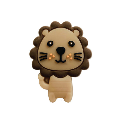 20pcs Silicone Focal Beads Lion Face with Mane Design 12