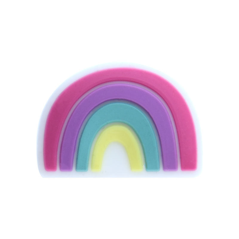 20pcs Silicone Focal Beads Rainbow Layered Arches Design 9
