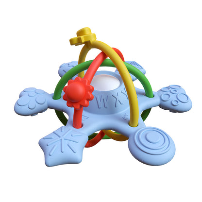 Silicone Baby Teething Toy Manhattan Rattle Hand Catch Ball 6
