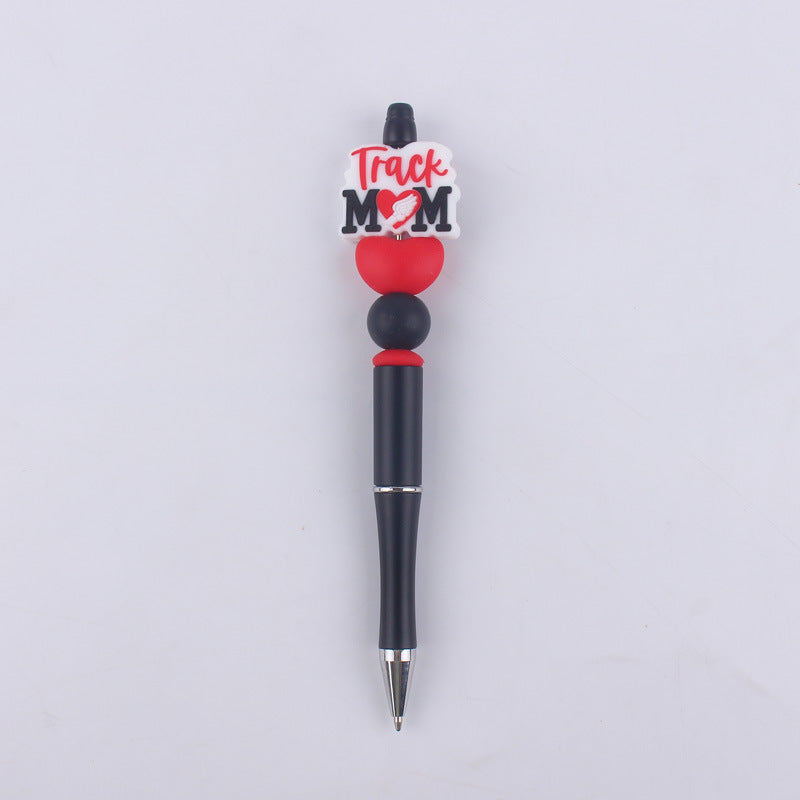 Mom Series Pattern Silicone Beaded Pens Handmade Office School Supplies 9