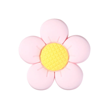 Silicone Focal Beads Flower Children Smiling Face with Rose Red Flower 11