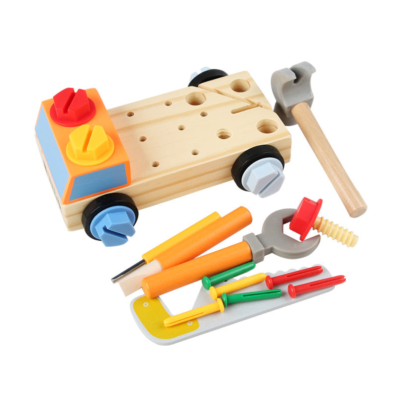 Wooden Nut Tool Cart Montessori Toys for Toddlers 19.5cm 2