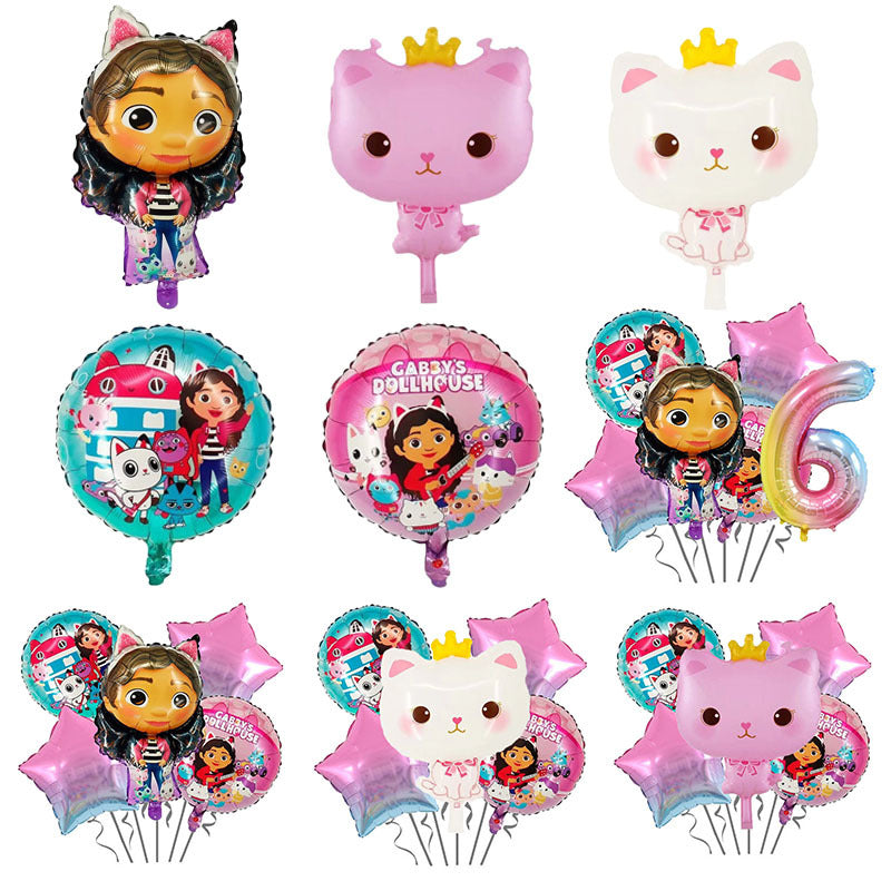 Gabby Dollhouse Foil Balloon Set Birthday Party Decoration 4