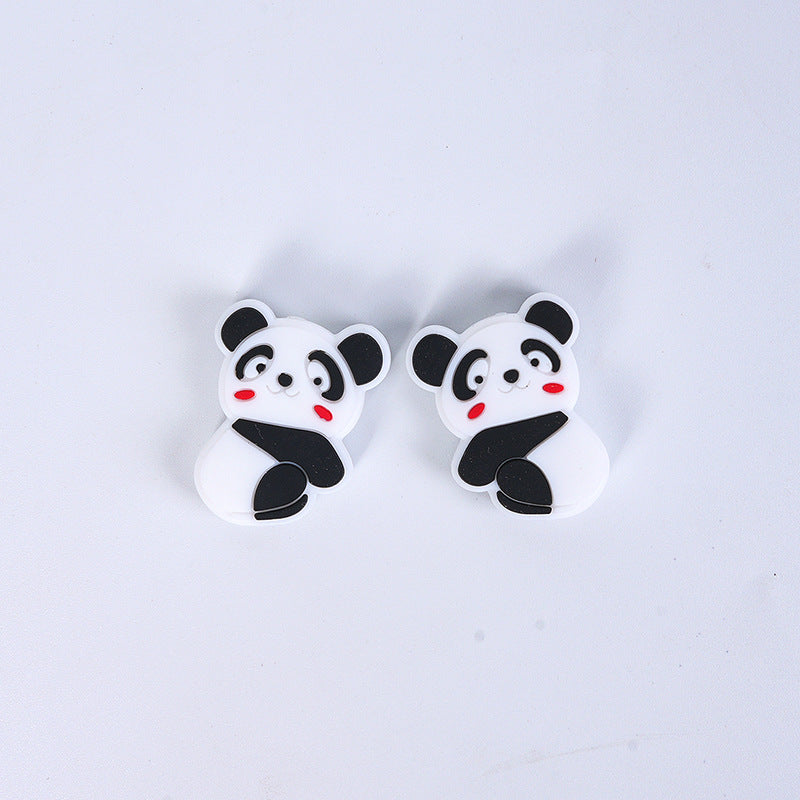 20pcs Silicone Focal Beads Round Ear Mouse Character Accessories Bulk 33