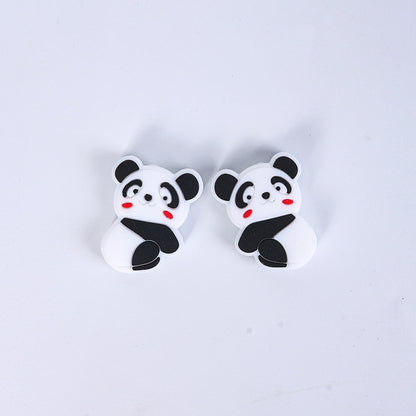 20pcs Silicone Focal Beads Round Ear Mouse Character Accessories Bulk 33