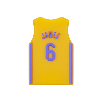 20Pcs Silicone Focal Beads Basketball Jersey Design Flat Shape 7
