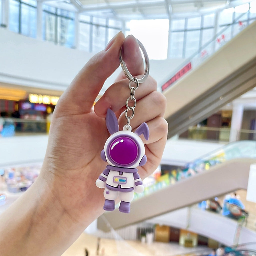 Rabbit Astronaut Silicone Bead Keychain Space Rabbit Charm 9