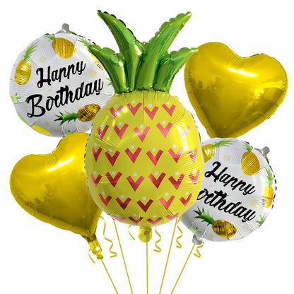Summer Fruit Foil Balloons Birthday Party Decoration Set 5pcs 10