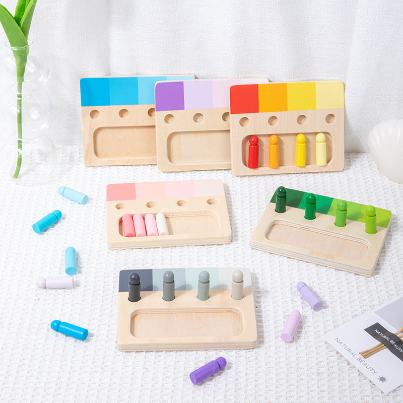 Wooden Color Palette Montessori Toys Color Discrimination 3