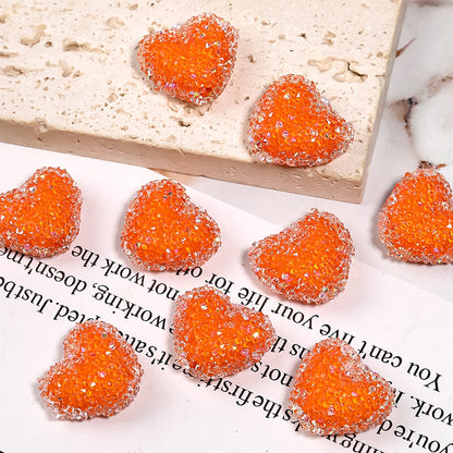20pcs 20mm Rhinestone Heart Acrylic Beads for Jewelry Making 8