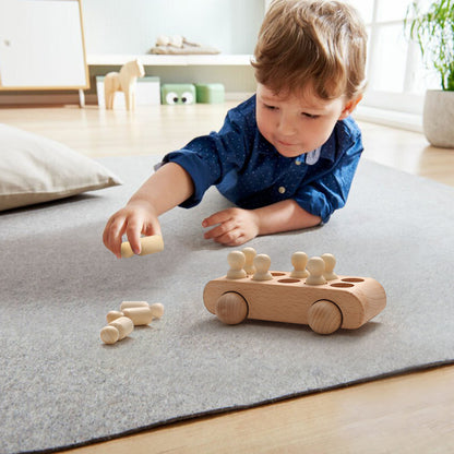 Wooden Building Blocks Villain Trolley Toy for Kids 4