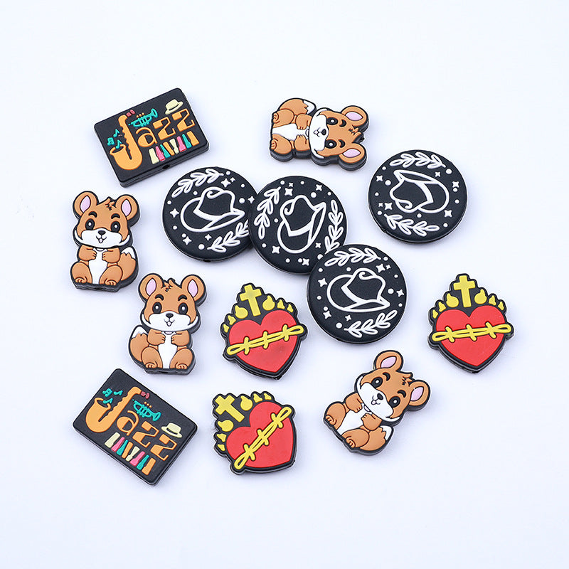 20Pcs Silicone Focal Beads Cartoon Squirrel Sitting Pose 3