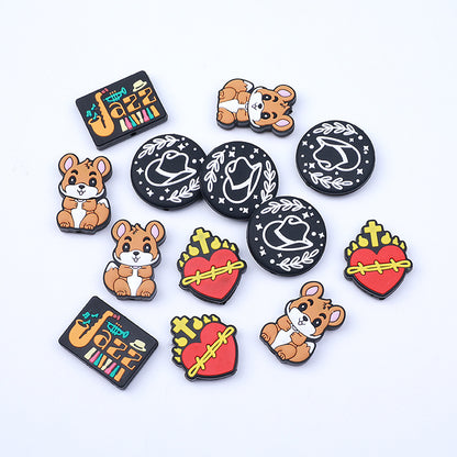 20Pcs Silicone Focal Beads Cartoon Squirrel Sitting Pose 3