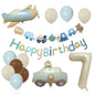 Retro Police Car and Airplane Foil Balloons Birthday Party Set 10