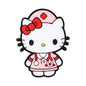 20pcs Silicone Focal Beads White Cat Nurse Outfit With Red Bow 4