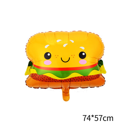 Food Theme Foil Balloon Set Birthday Party Decoration 50pcs 8