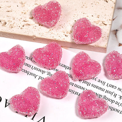 20pcs 20mm Rhinestone Heart Acrylic Beads for Jewelry Making 13