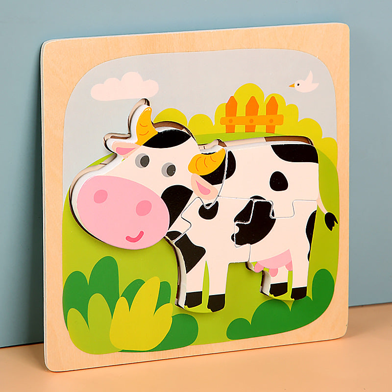 Wooden 3D Animal Puzzle Educational Toy for Kids 15cm 17