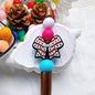 20Pcs Silicone Focal Beads White Spot Bow Patterned 6