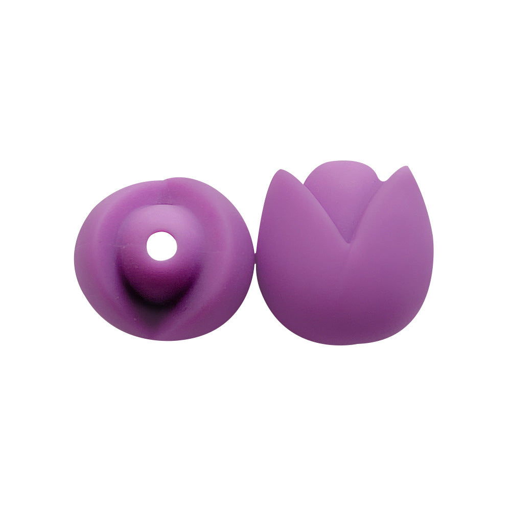10pcs Silicone Focal Beads Lotus Diy Necklace Ornament 39