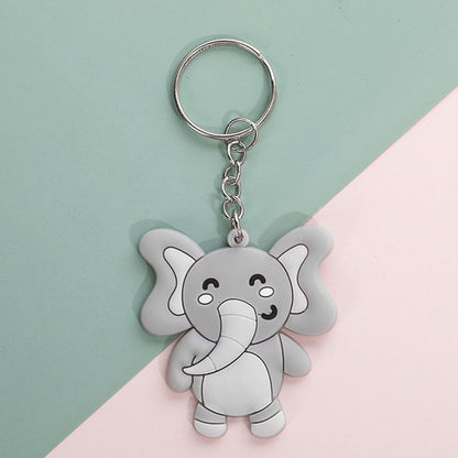 Cute Animal Silicone Bead Keychain Soft Rubber Charm 5
