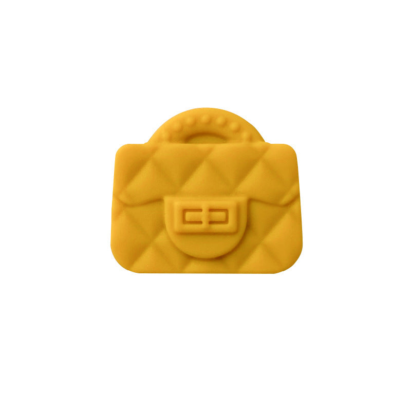 10pcs Silicone Focal Beads Bag Design Quilted Texture 12