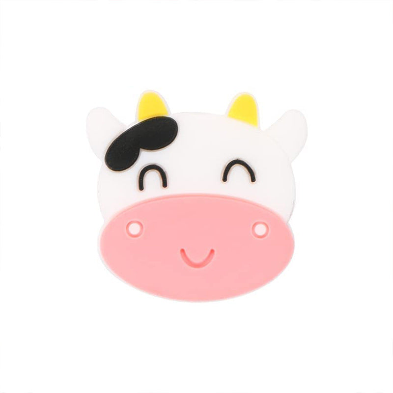 20pcs Silicone Focal Beads Cow Face Smiling Expression Bulk Pack 5