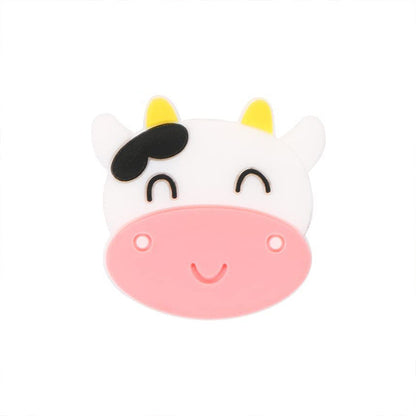 20pcs Silicone Focal Beads Cow Face Smiling Expression Bulk Pack 5