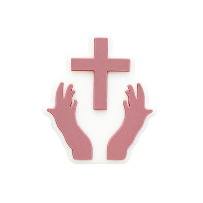 20pcs Silicone Focal Beads Pacifier Chain Hands Holding Cross 12