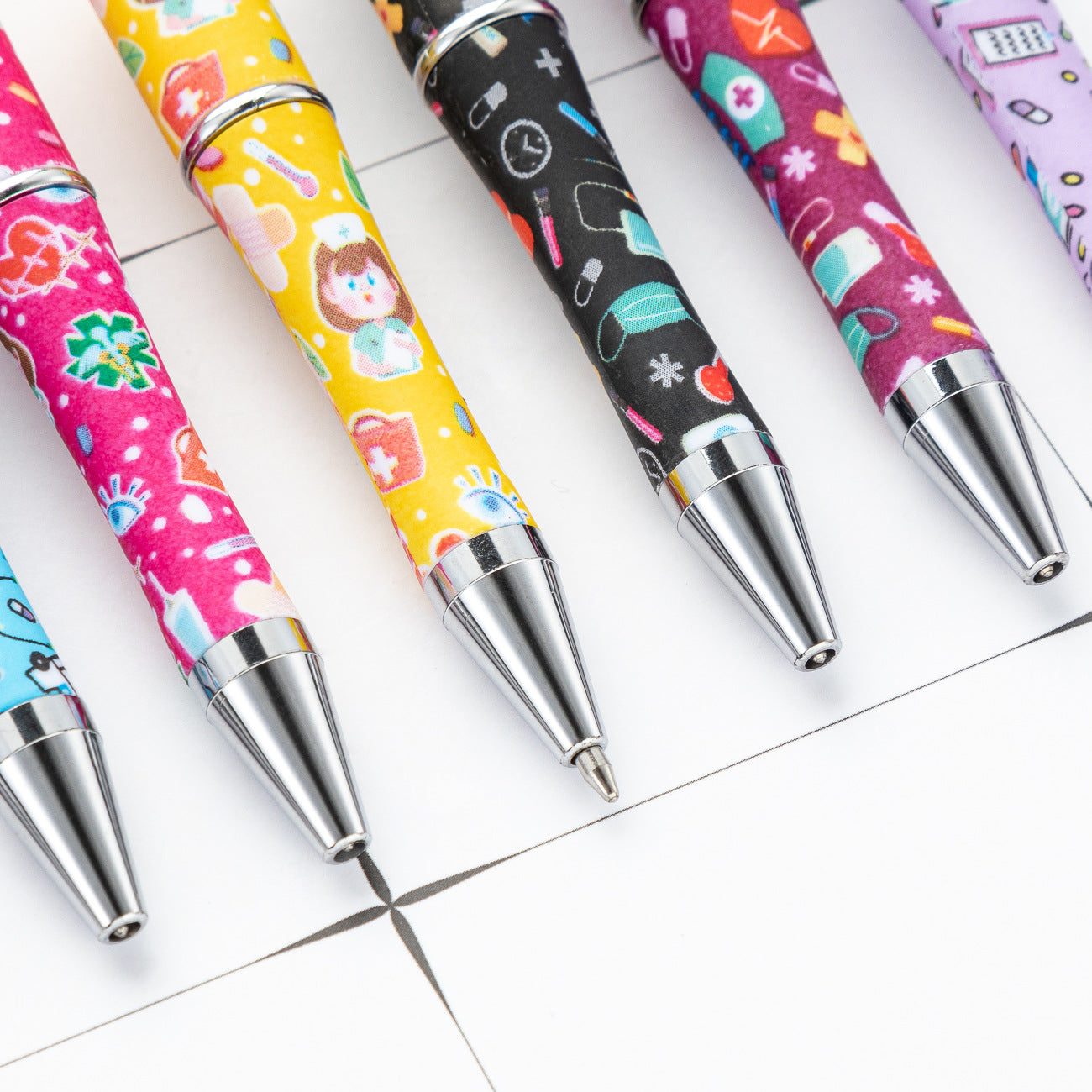 DIY Nurses Festival Multicolor Plastic Printed Beadable Ballpoint Pen 3