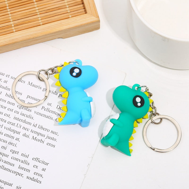 Silicone Dinosaur Keychain Cartoon Charm Cute Mini Pendant 3
