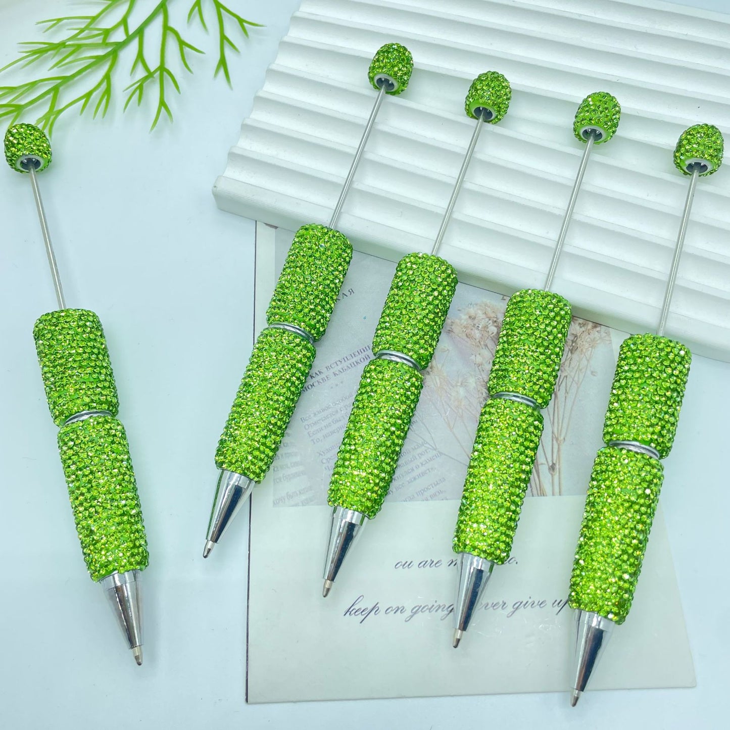 Full Solid Color Rhinestone Beadable Ballpoint Pens DIY Craft Supplies 15