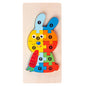 Wooden Building Blocks Animal Traffic Shapes Matching 3D Puzzle Toy 18