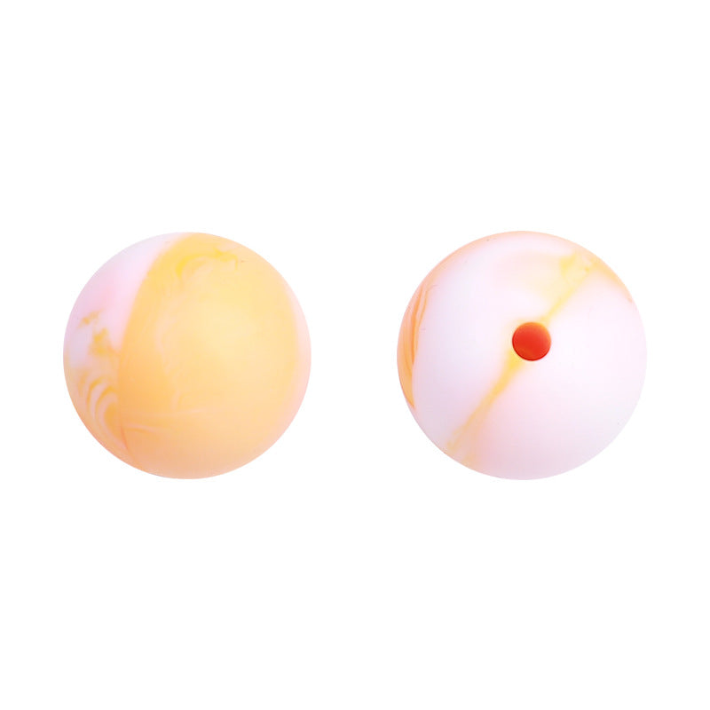 20pcs 15mm Candy Color Tie Dye Silicone Beads Multi Color 13