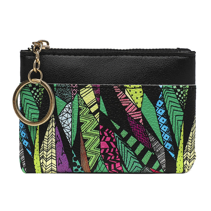 PU Leather Coin Purse Keychain Stylish Compact Wallet Accessory 5