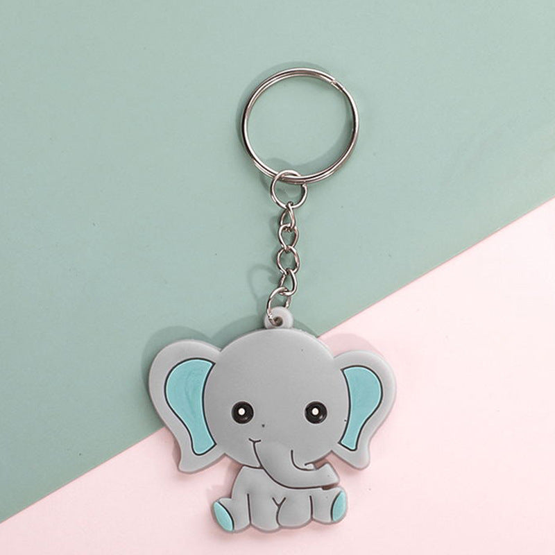 Cute Animal Silicone Bead Keychain Soft Rubber Charm 3
