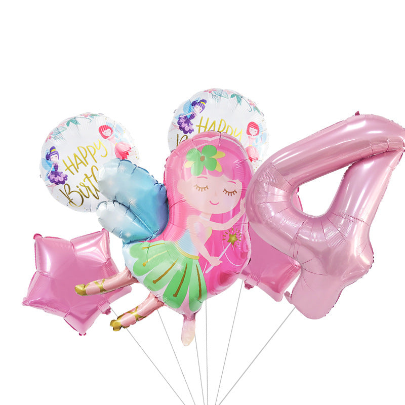 Elf Fairy Princess Foil Balloon Set Birthday Party Decoration 7
