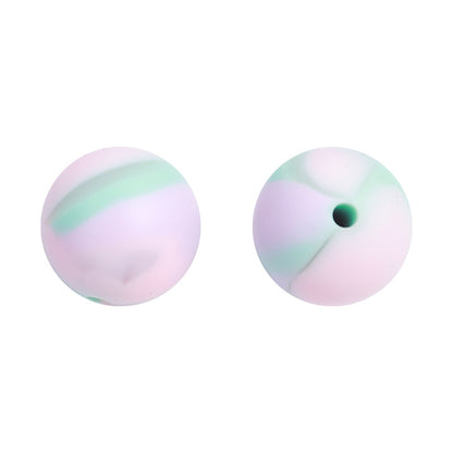 20pcs 15mm Candy Color Tie Dye Silicone Beads Multi Color 10