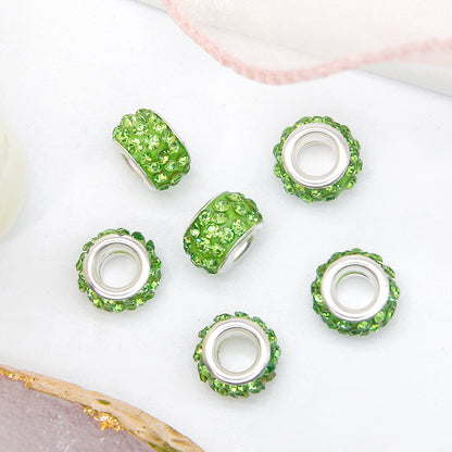 50pcs 12mm 3-Row Large Hole Rhinestone Spacer Beads DIY Jewelry Making 13