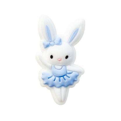 20pcs Silicone Focal Beads Bunny Wearing Dress and Bow 7
