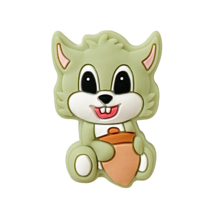 20pcs Silicone Focal Beads Squirrel Holding Acorn Design 4