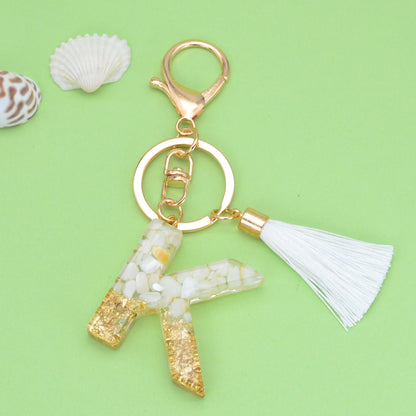 Tassel Letter Keychain A to Z Resin Initial Charm 40
