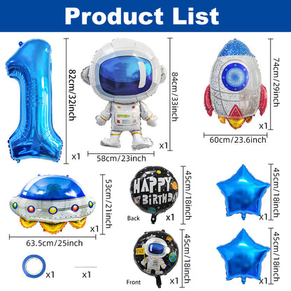 Spaceman Rocket Astronaut Foil Balloon Birthday Party Decoration Set 2